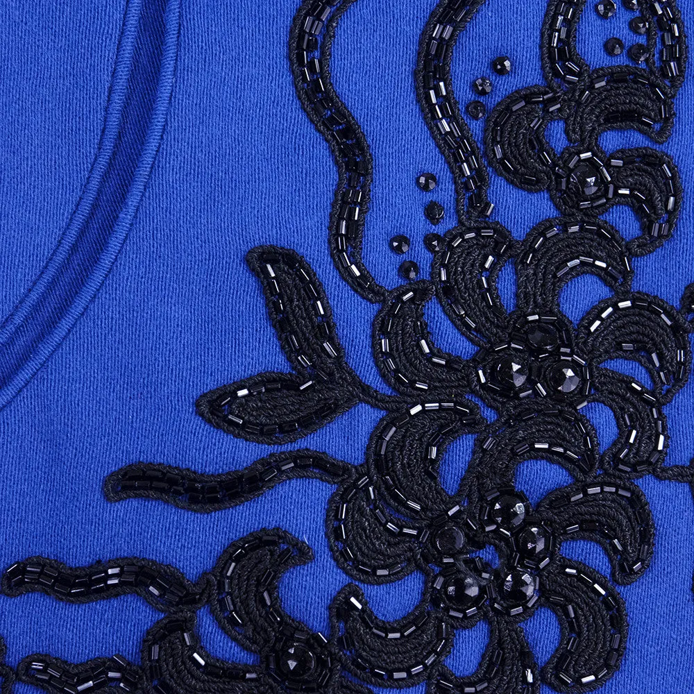 1940's Blue Swing Jacket with Ornate Beading