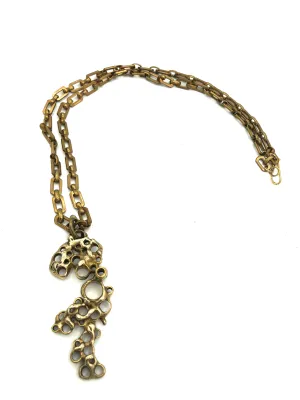 1960s/70s Brutalist  Bronze and Brass Necklace