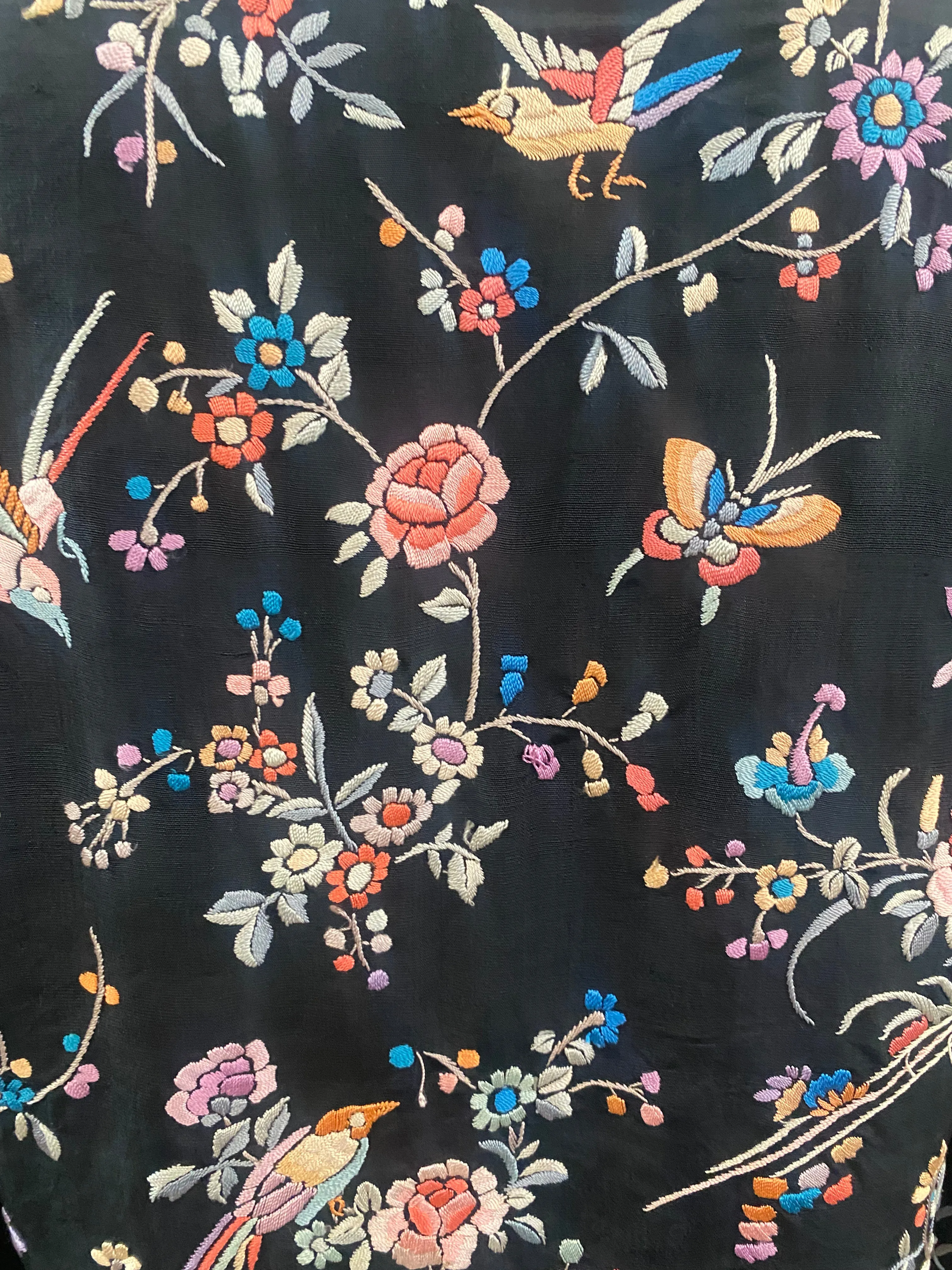20s Chinese All-Over Multi-Color Hand Embroidered Silk Jacket