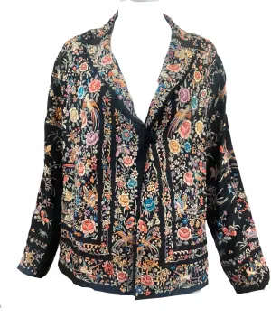 20s Chinese All-Over Multi-Color Hand Embroidered Silk Jacket