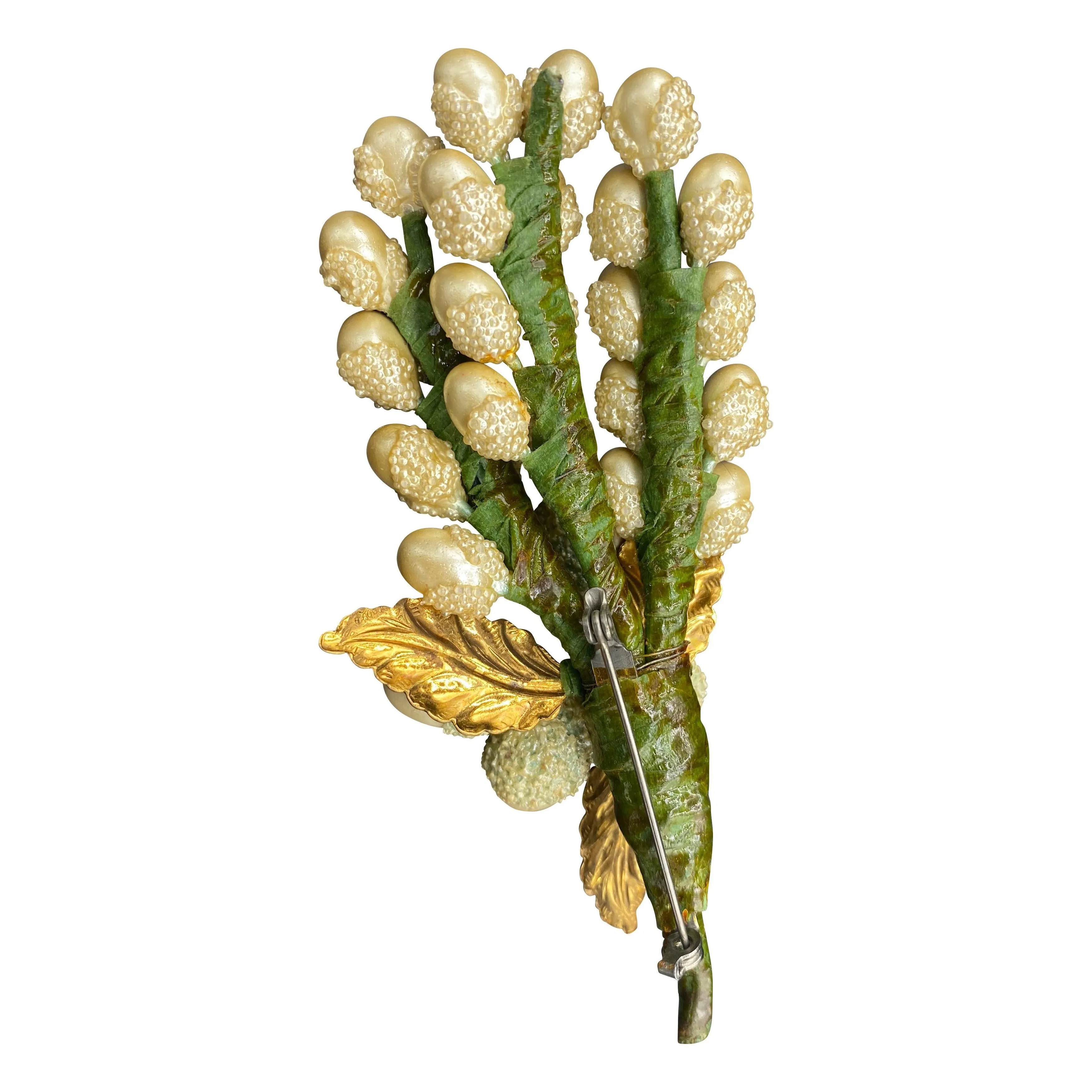 40s Faux Pearl Cluster Bouquet  Brooch