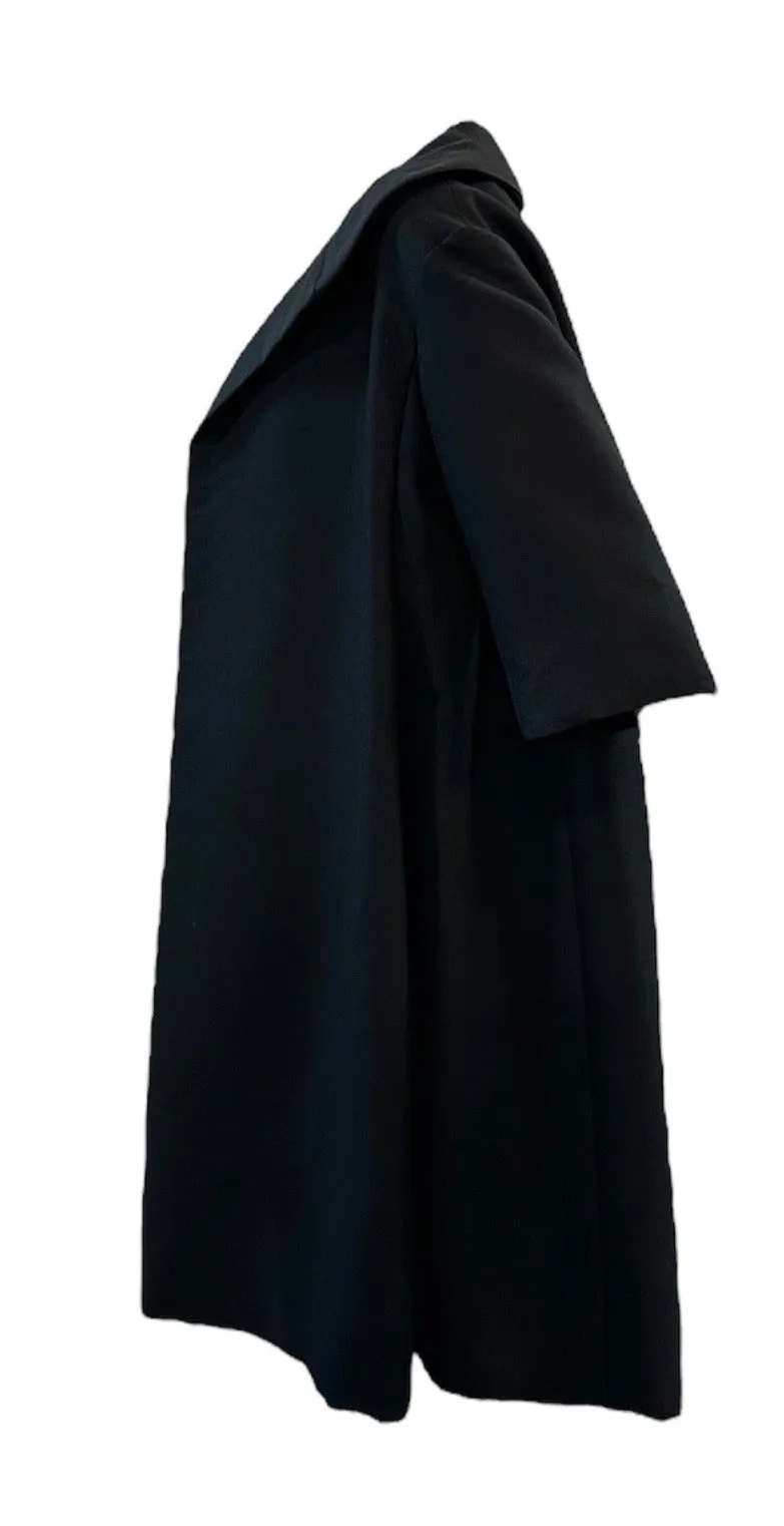 50s Christian Dior New York Original Black Open Front Coat
