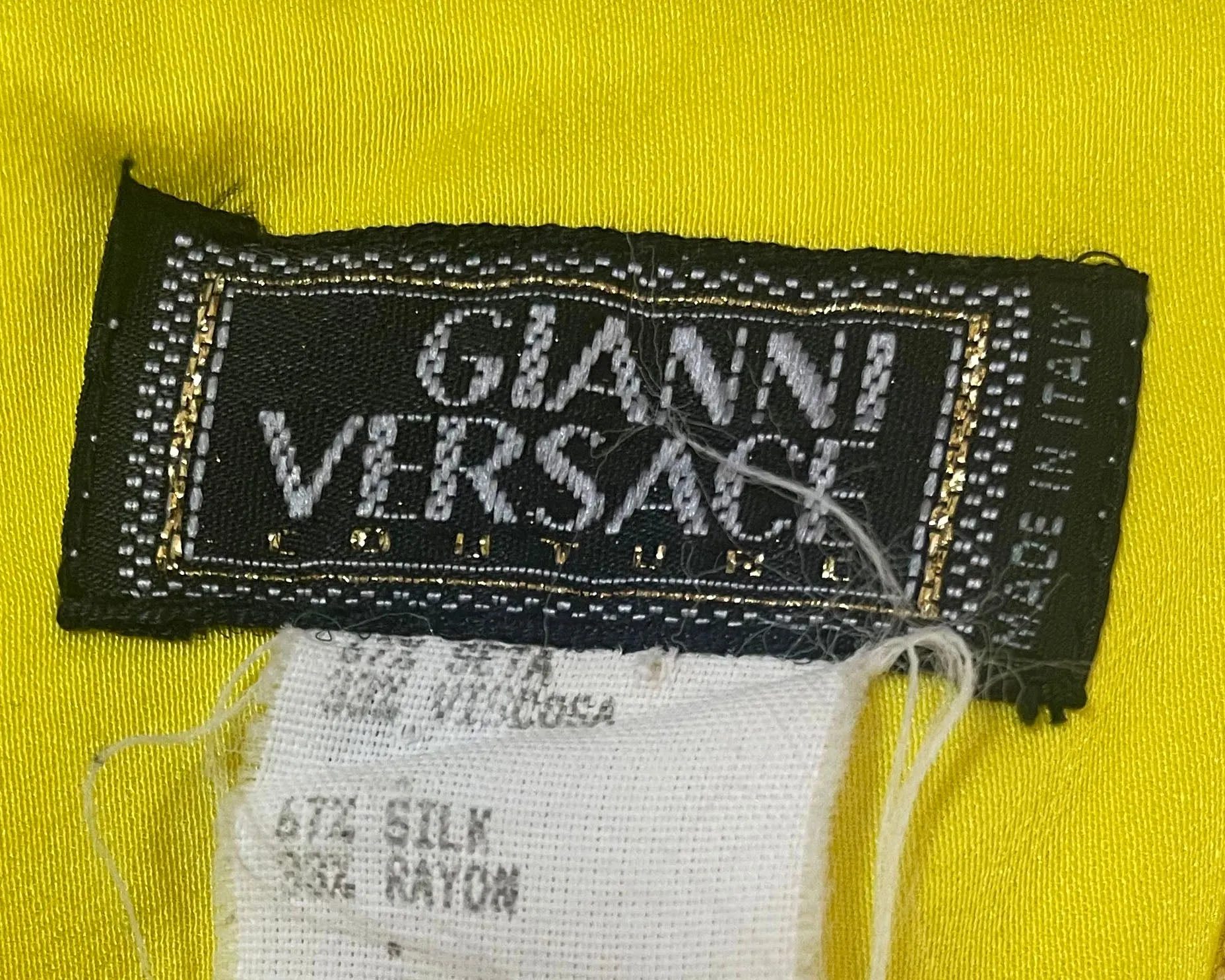 90s Gianni Versace Couture Yellow Sexy, Flirty Summer Dress