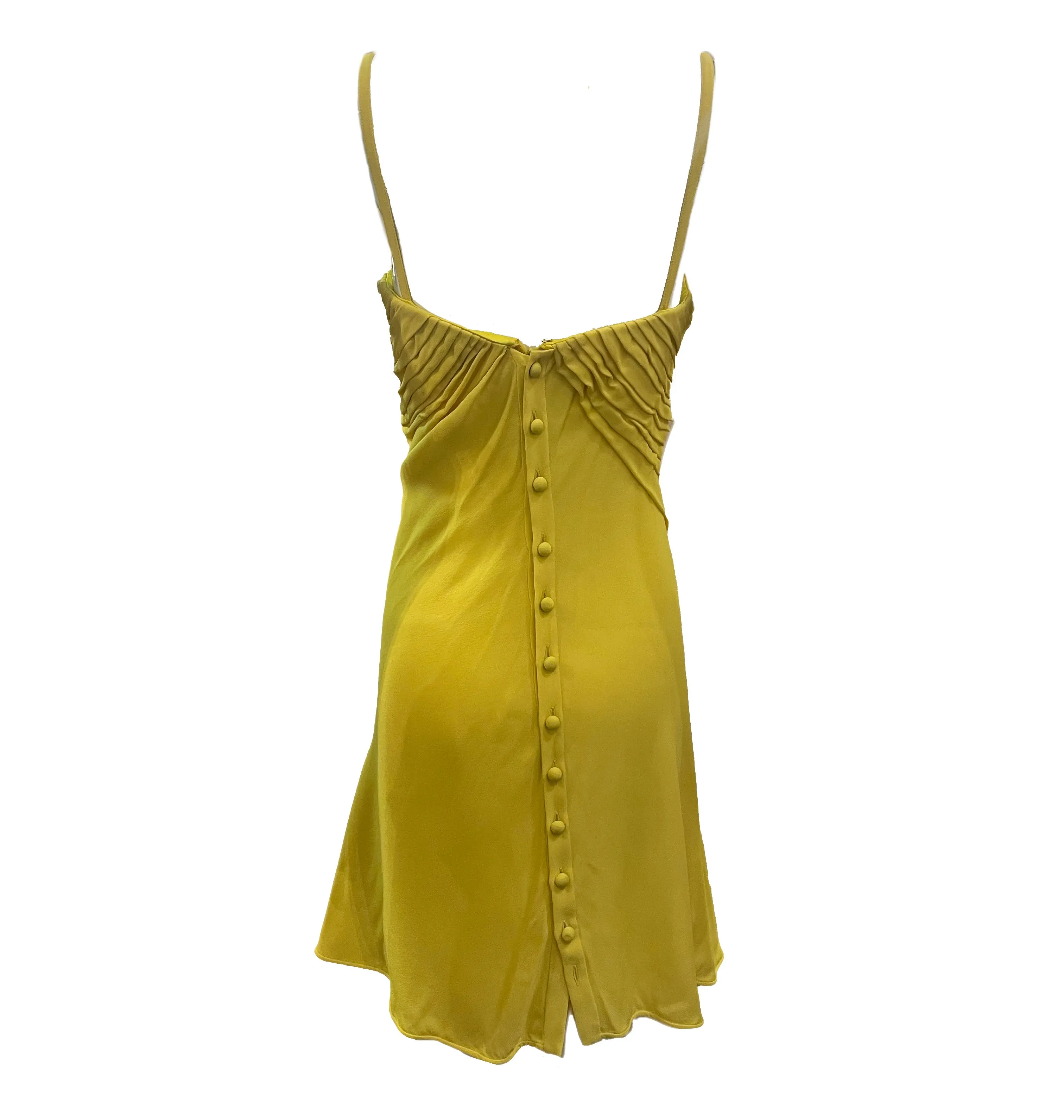 90s Gianni Versace Couture Yellow Sexy, Flirty Summer Dress