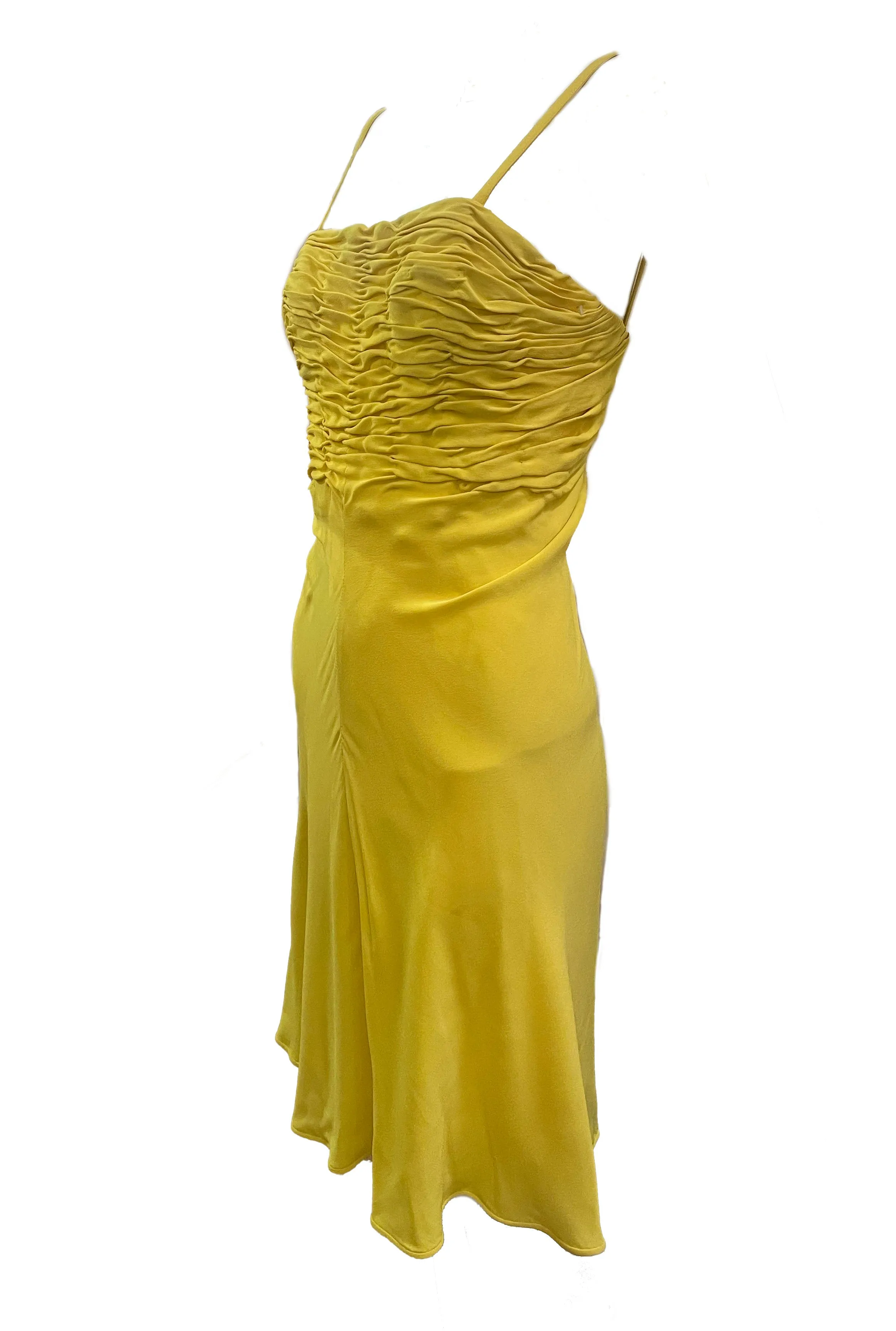 90s Gianni Versace Couture Yellow Sexy, Flirty Summer Dress