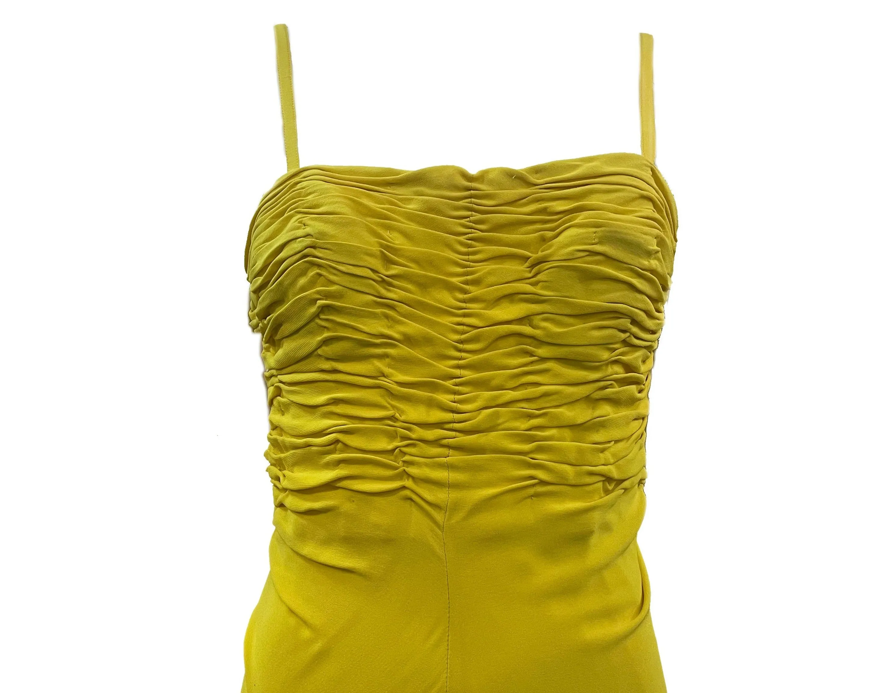 90s Gianni Versace Couture Yellow Sexy, Flirty Summer Dress