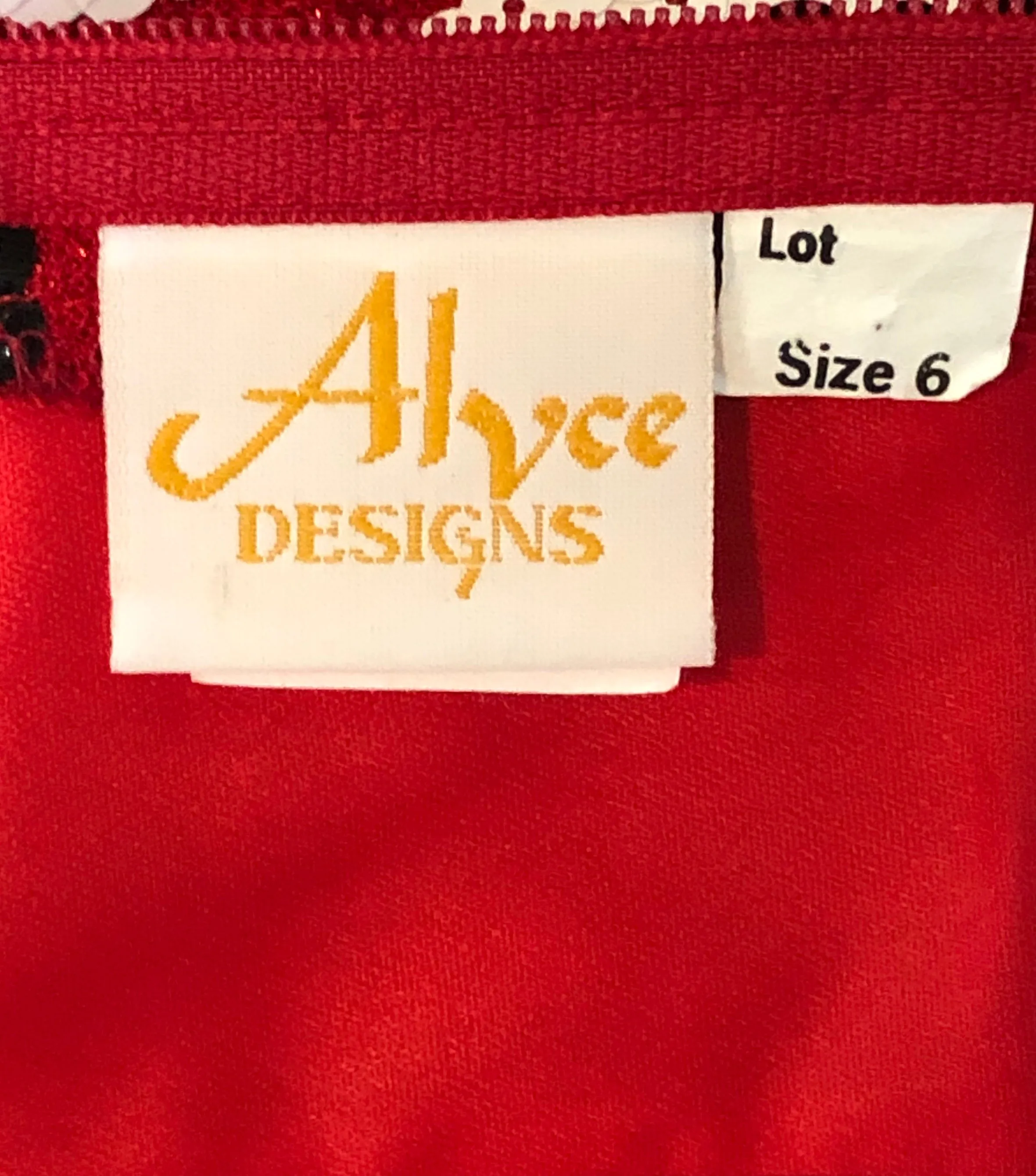90s Red Dress with Black and White Palette Bows