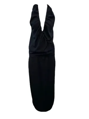 ALAIA 1990's Black Jersey Halter Gown