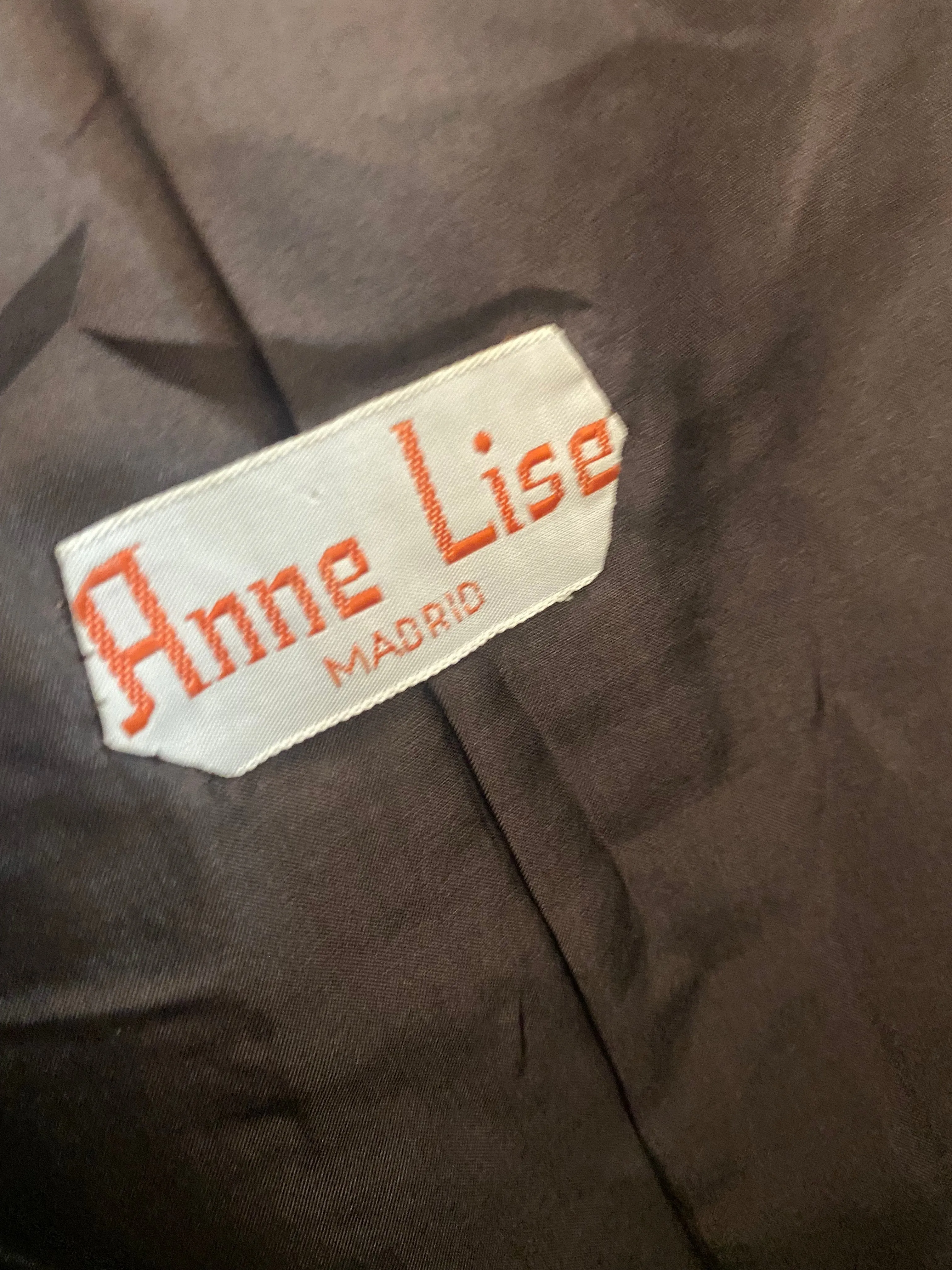 Anne Lise 60s Brown Matelasse Afternoon Dress Ensemble