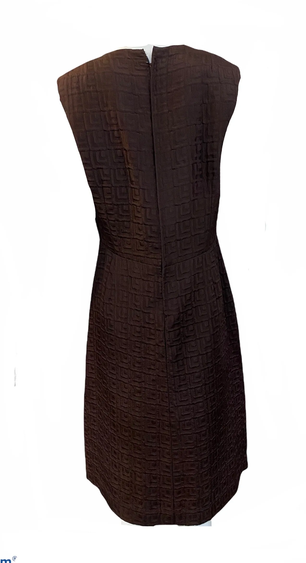 Anne Lise 60s Brown Matelasse Afternoon Dress Ensemble
