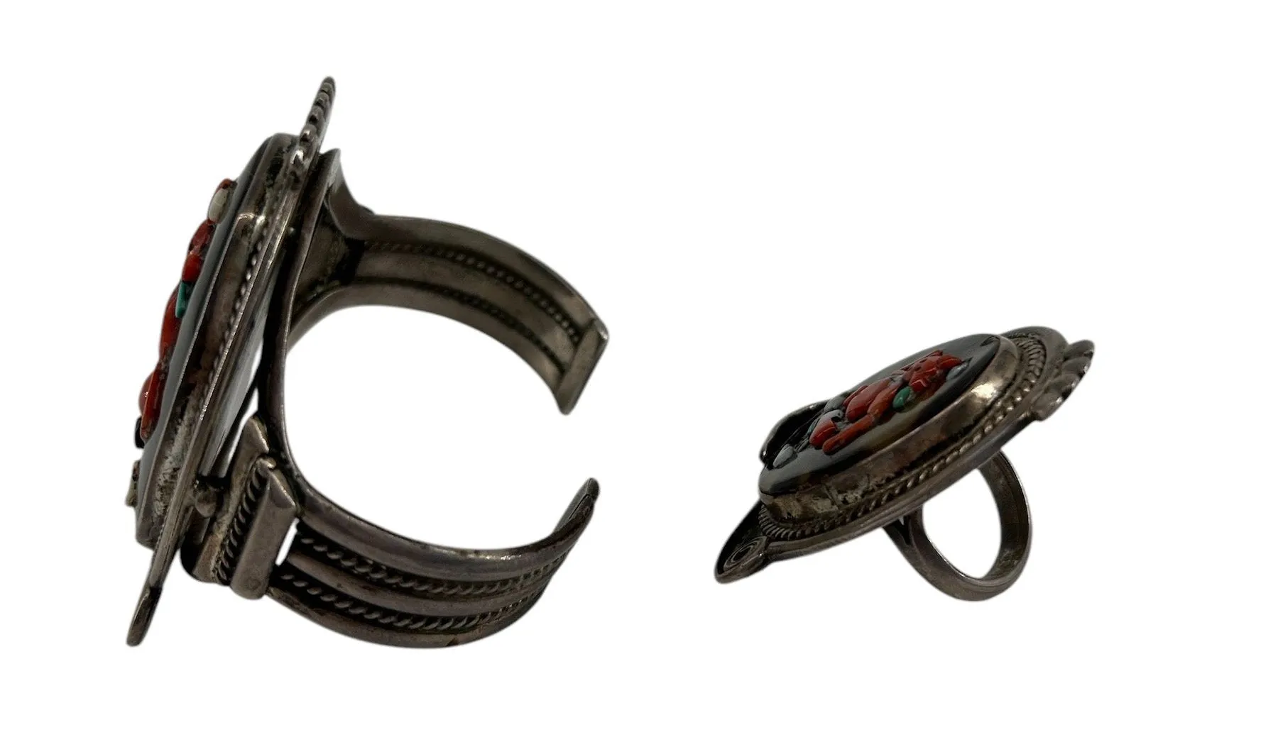 ARP Zuni Mid Century Mud Head Hand Crafted Bracelet and Matching Ring