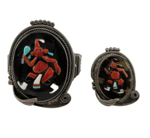 ARP Zuni Mid Century Mud Head Hand Crafted Bracelet and Matching Ring