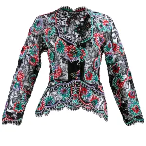 BEENE 80s Multi-Color Lace Evening Jacket