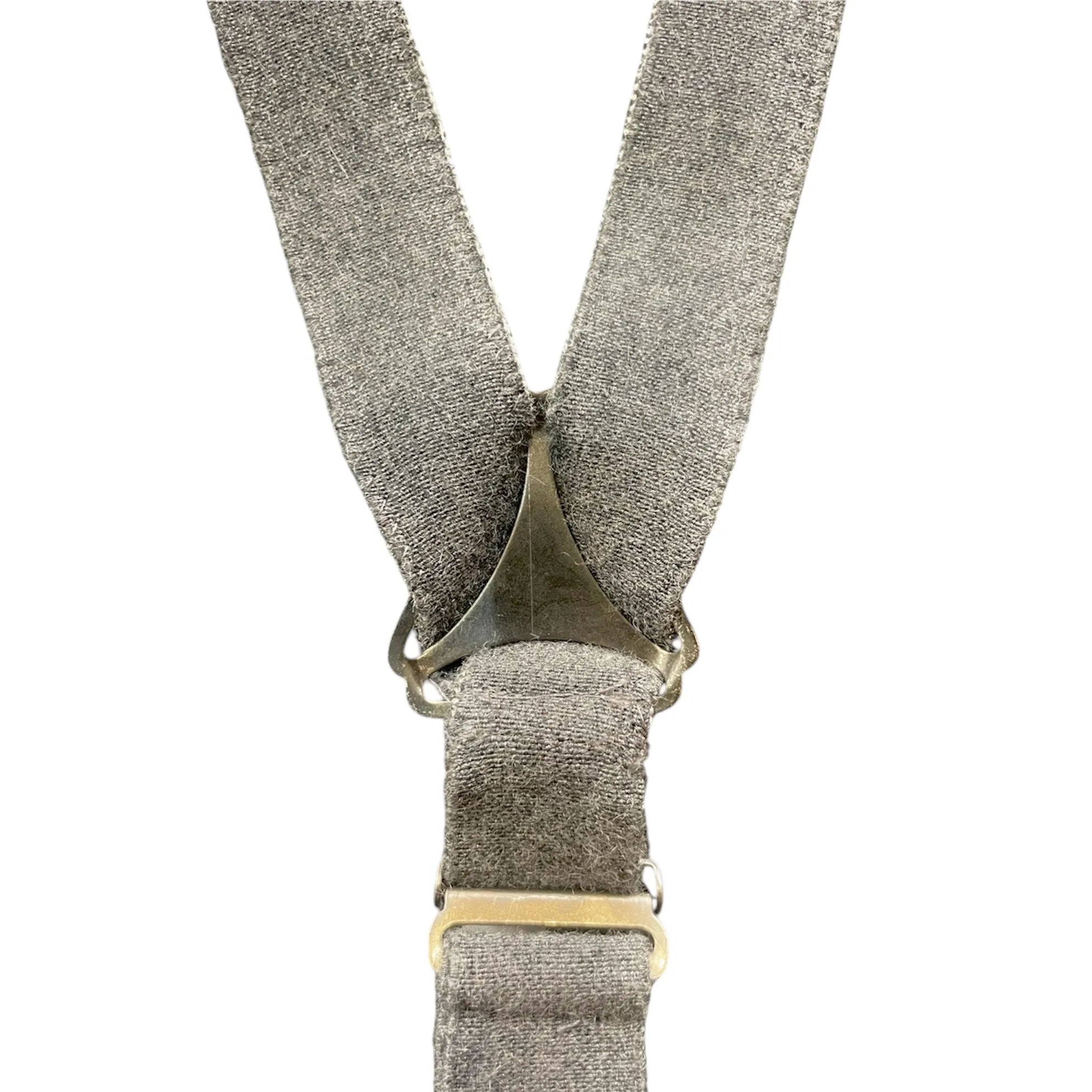 Brunello Cucinelli 2000's Sparkling Silver Beaded Cashmere Suspenders, New/Old