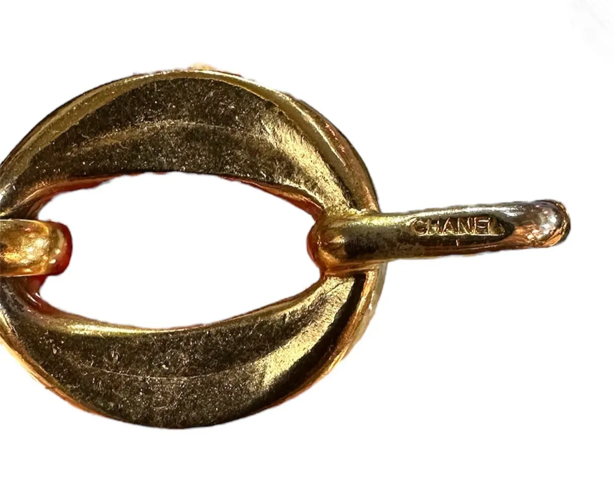 Chanel 1980's Gold Tone Chunky Link Choker Necklace