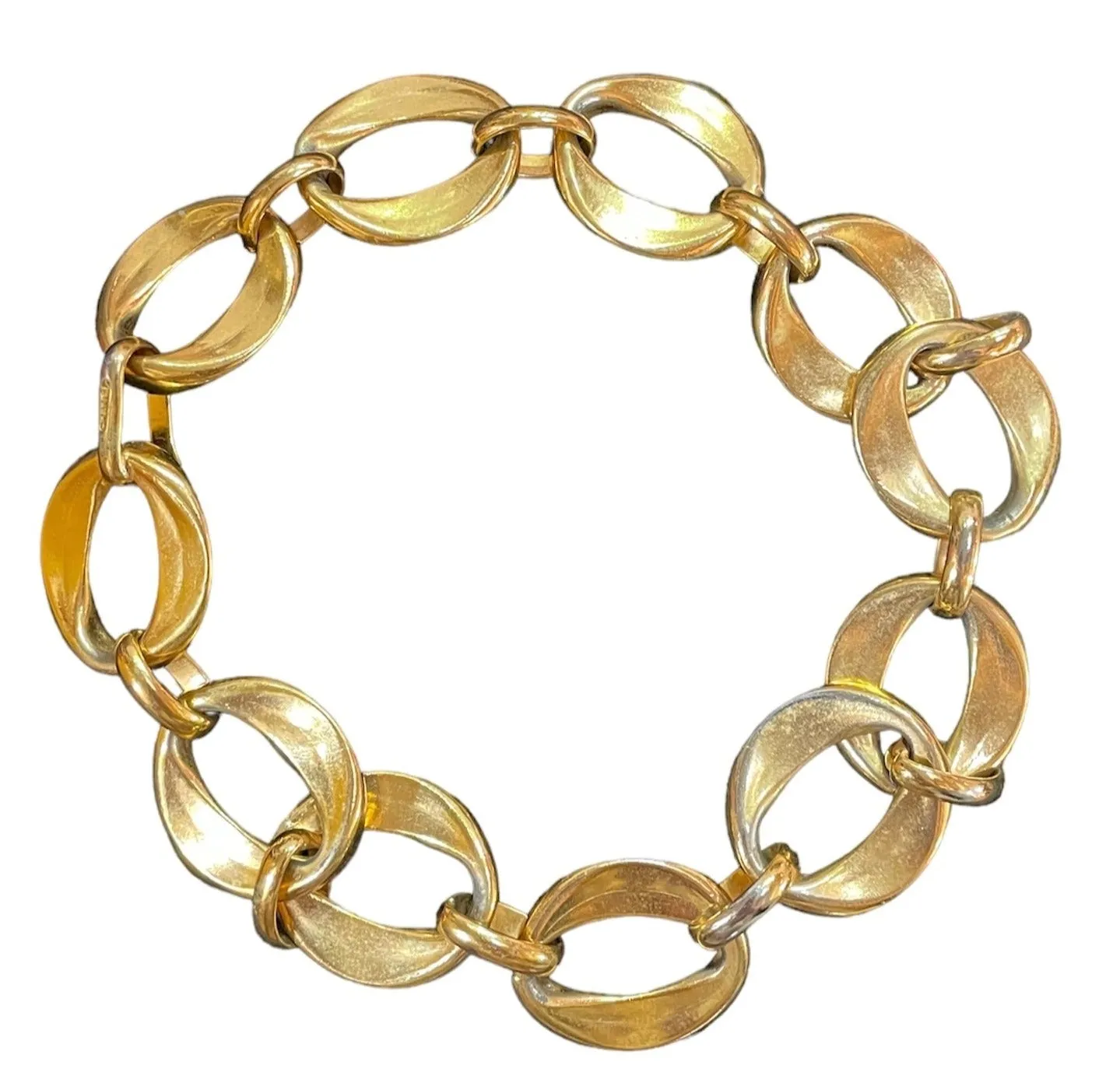 Chanel 1980's Gold Tone Chunky Link Choker Necklace