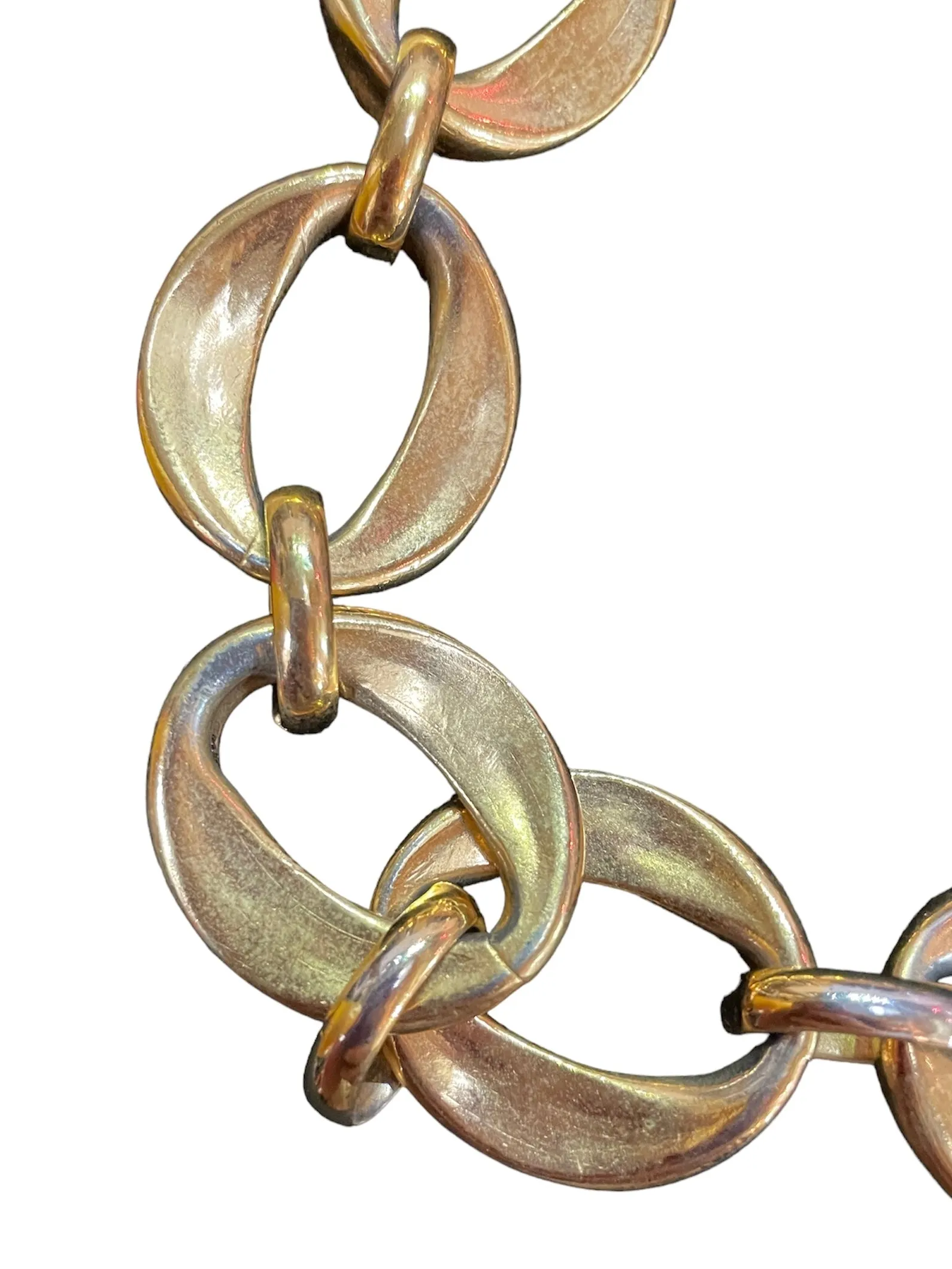 Chanel 1980's Gold Tone Chunky Link Choker Necklace