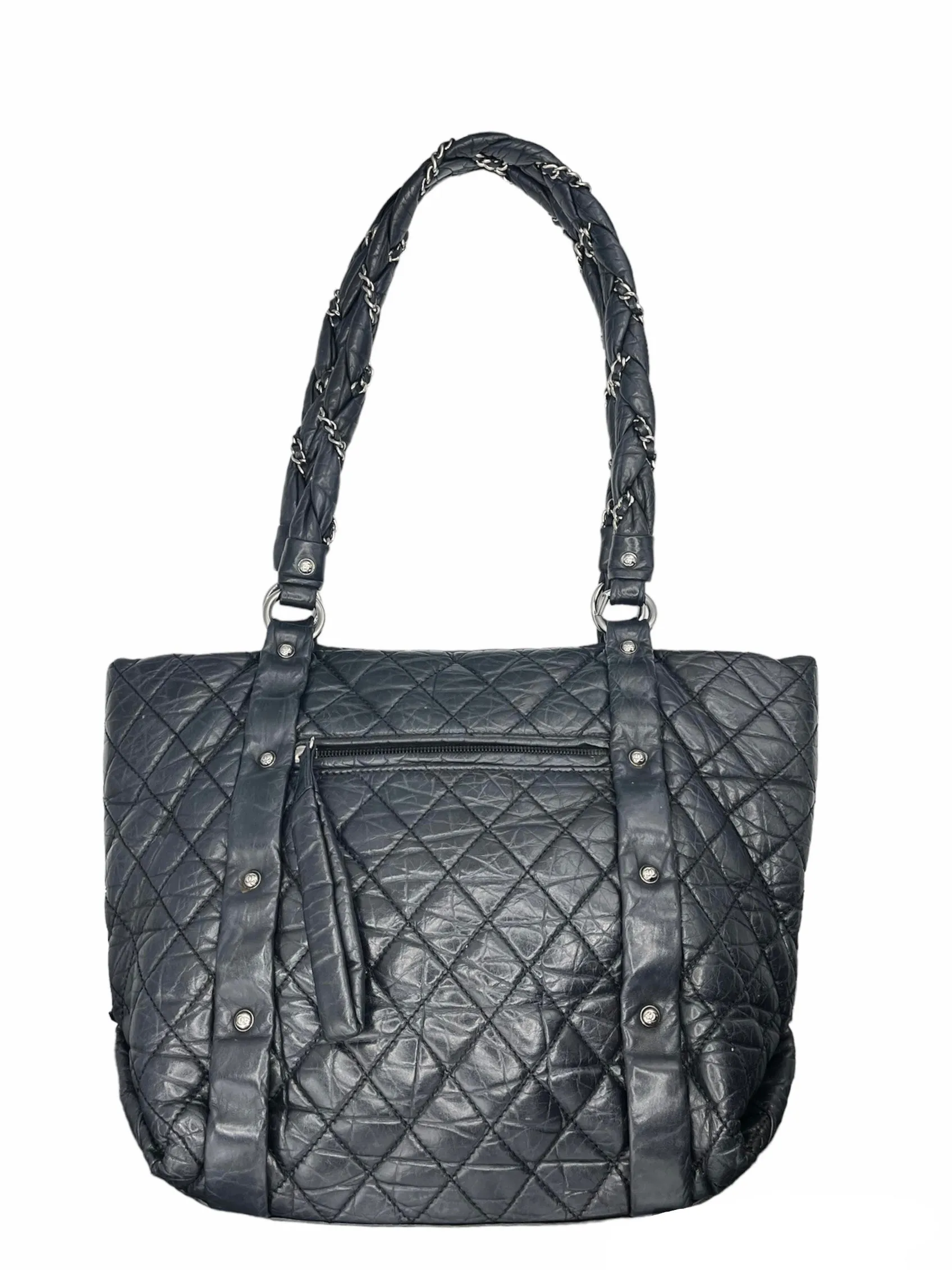 CHANEL Authenticated Black Medium Lady Braid Tote Bag