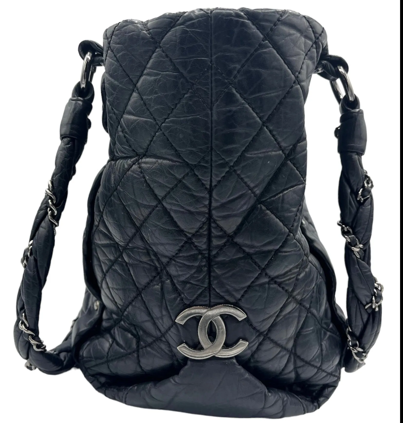 CHANEL Authenticated Black Medium Lady Braid Tote Bag