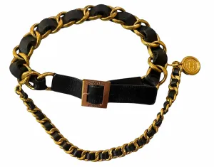 Chanel F/W 1994 RTW Leather and Gold Tone Chain Belt