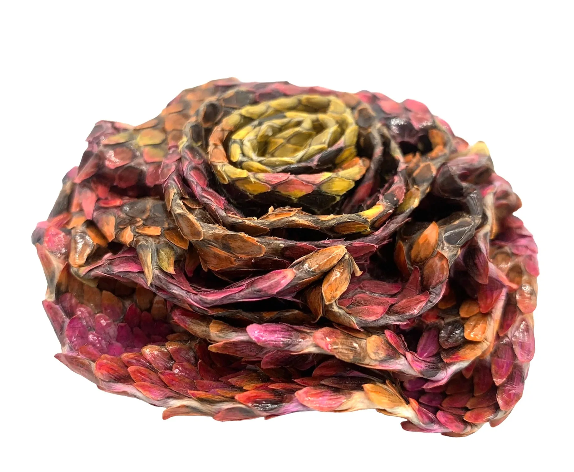 CHANEL Snakeskin Camellia Rose Pin