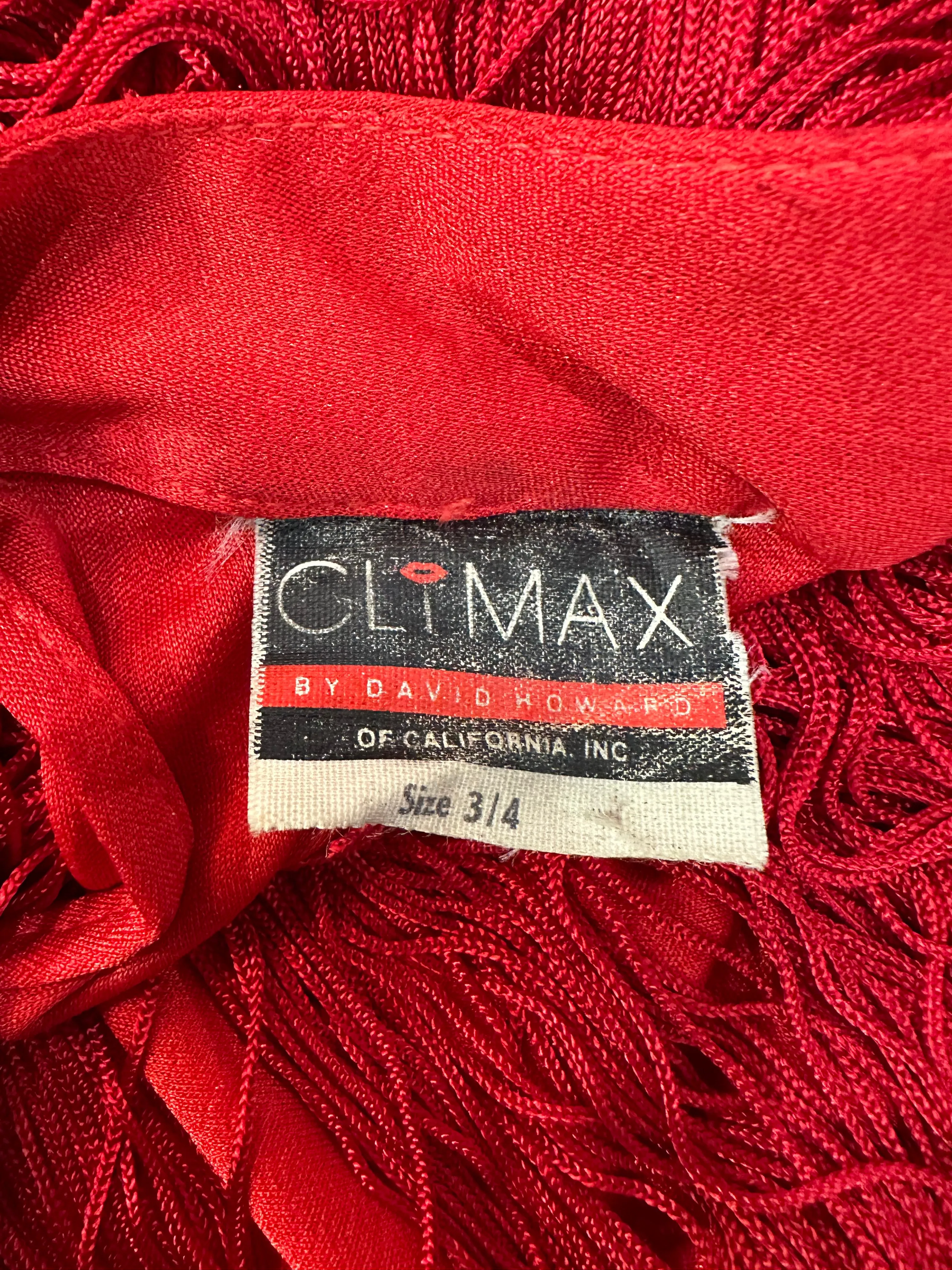 Climax 70s Red Fringed Disco Dress