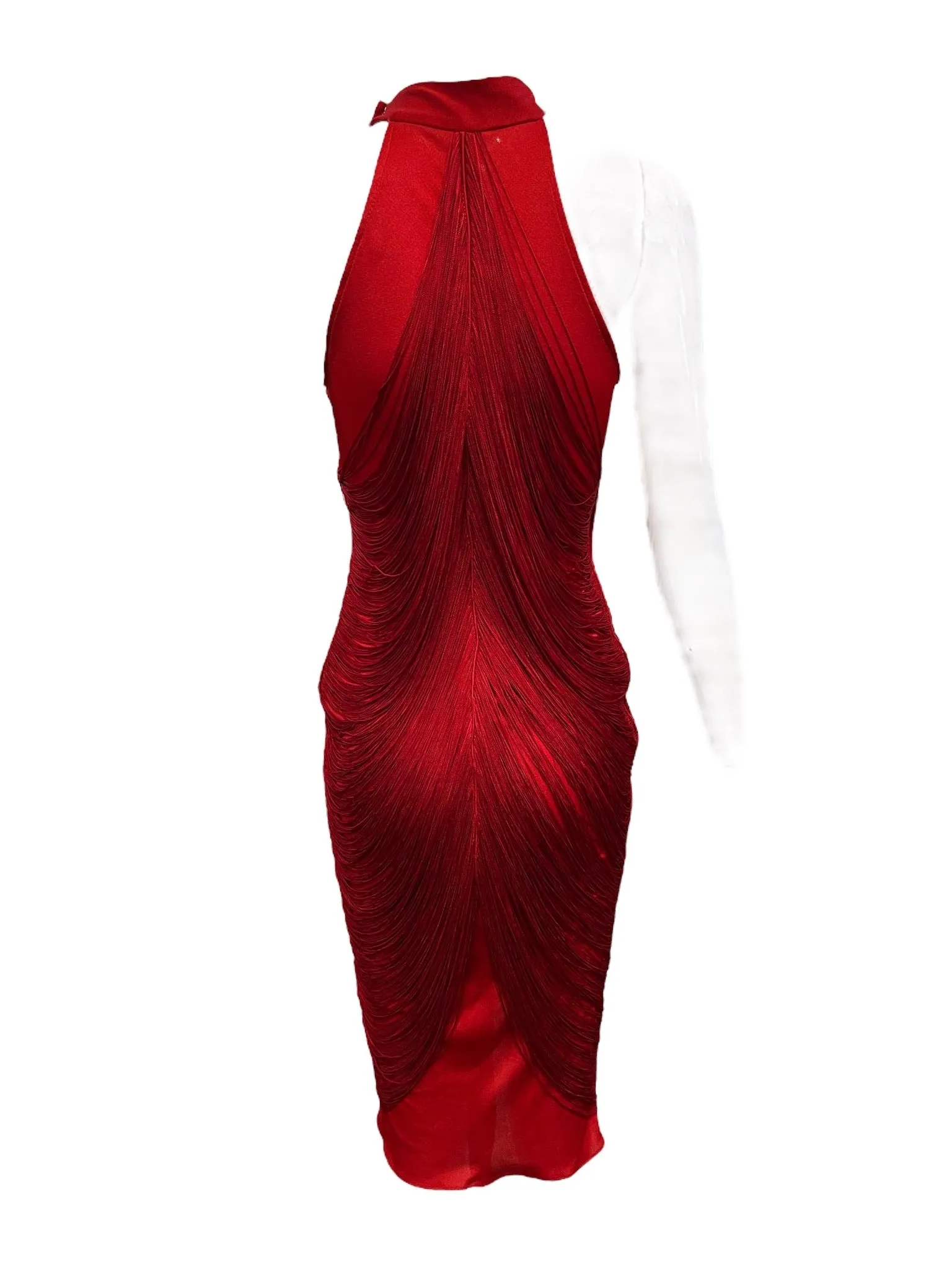 Climax 70s Red Fringed Disco Dress