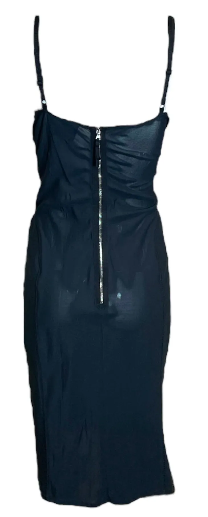Dolce & Gabbana Y2K Black Mesh Lingerie Dress with Built In Bra