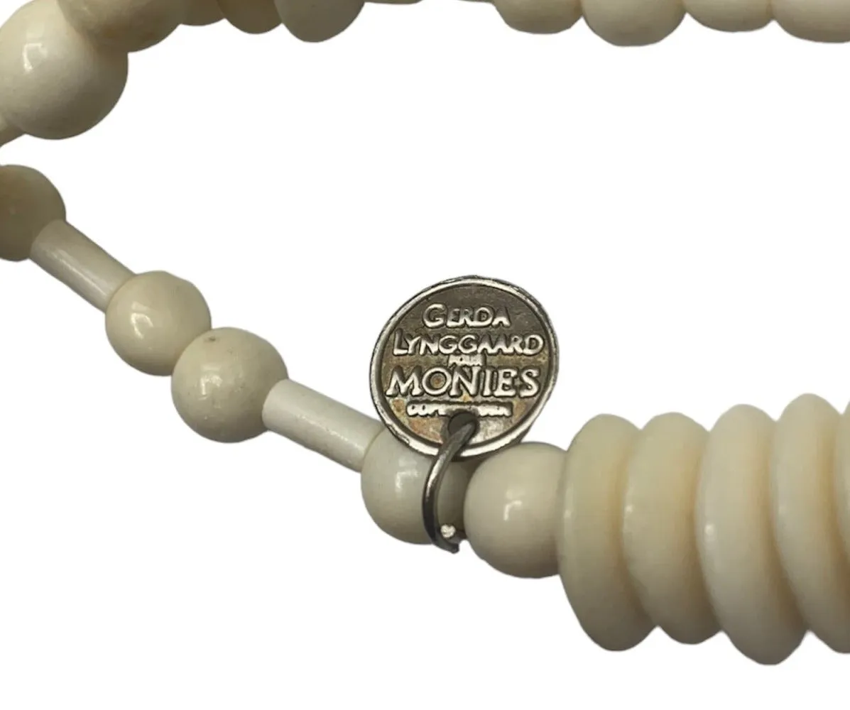 Gerda Lynggaard for Monies White Beaded Necklace