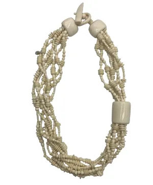 Gerda Lynggaard for Monies White Beaded Necklace