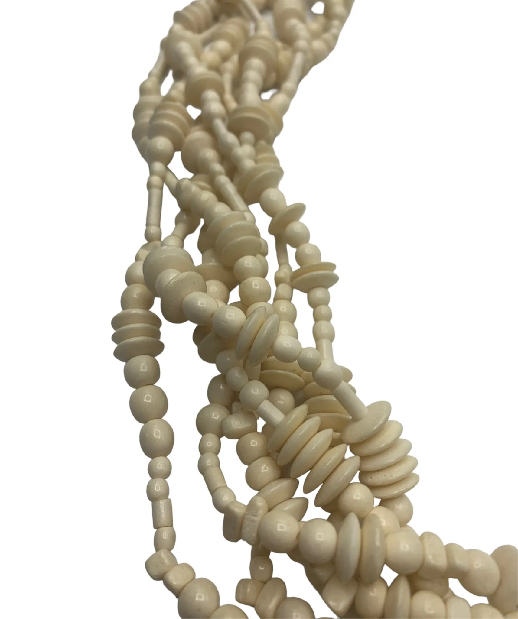 Gerda Lynggaard for Monies White Beaded Necklace