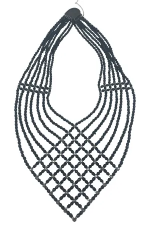 Giorgio Armani 90s Jet Beaded Collar with Rhinestones
