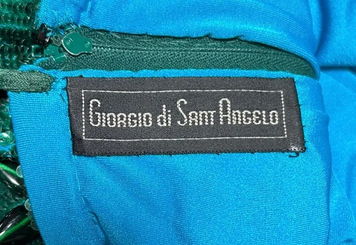Giorgio di Sant'Angelo '80s Emerald Sequin and Chiffon Four Piece Ensemble
