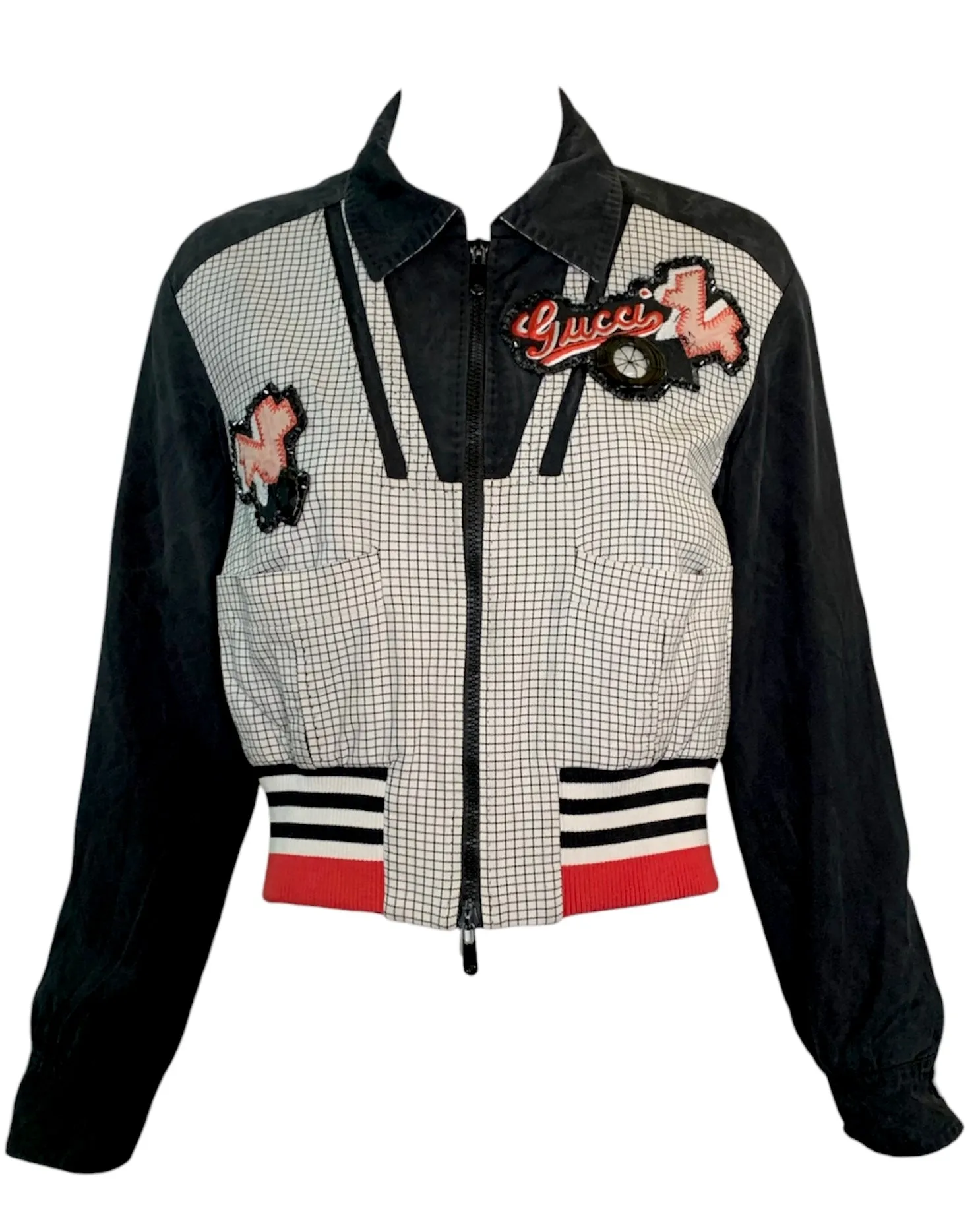 Gucci Bomber Style Member's Club Jacket with Patches