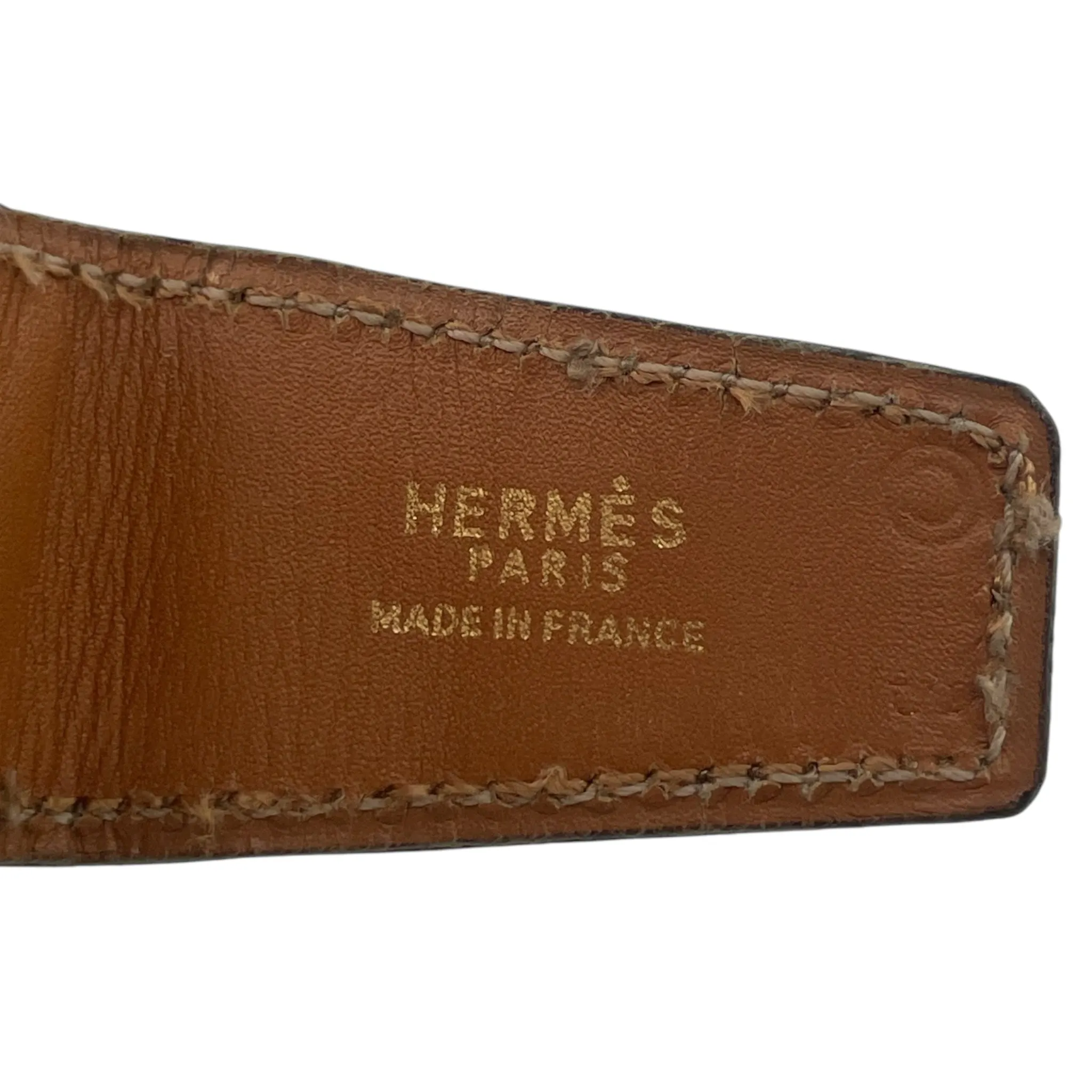 Hermès 1980's Tan Alligator Belt with Gold Constance 38mm Belt Buckle