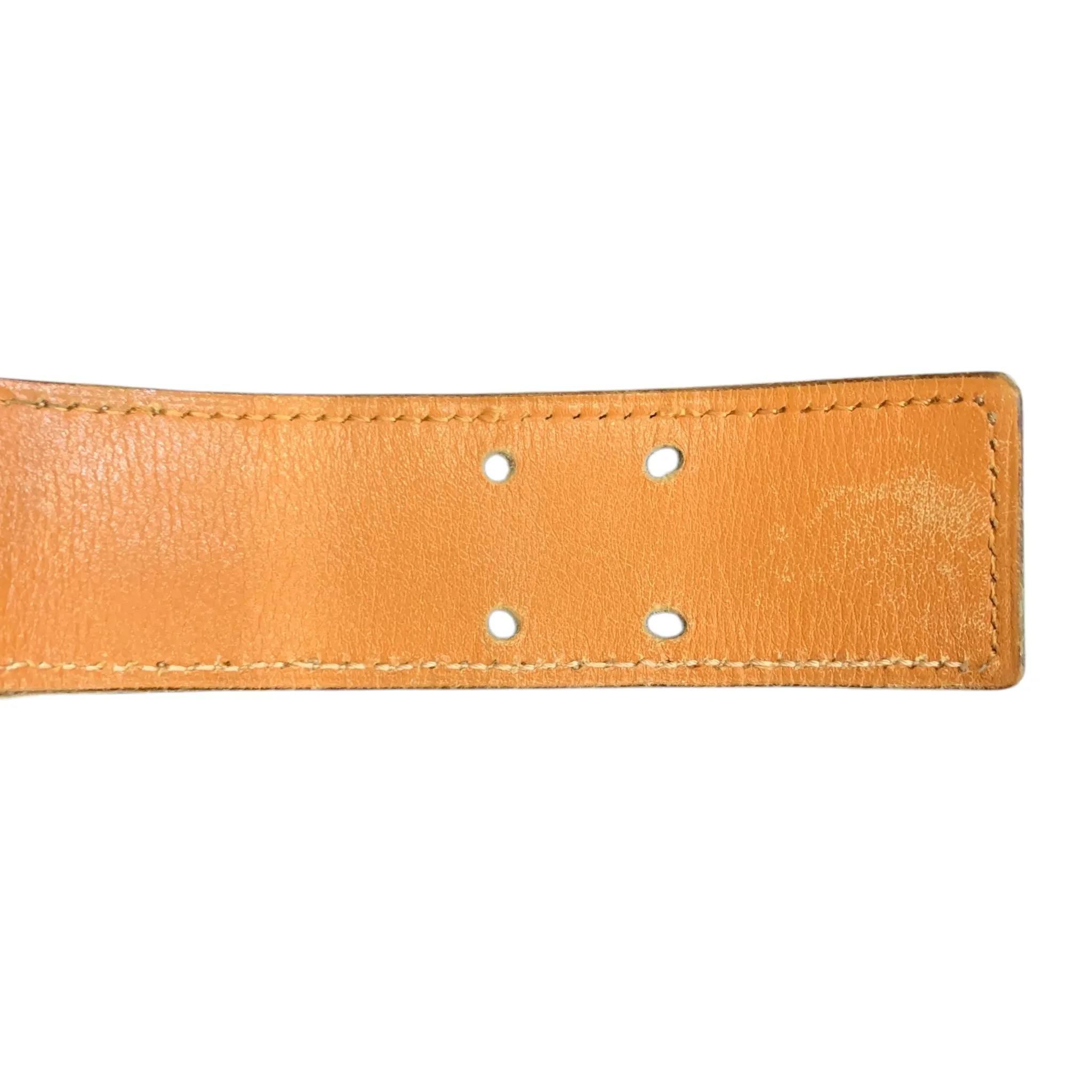 Hermès 1980's Tan Alligator Belt with Gold Constance 38mm Belt Buckle