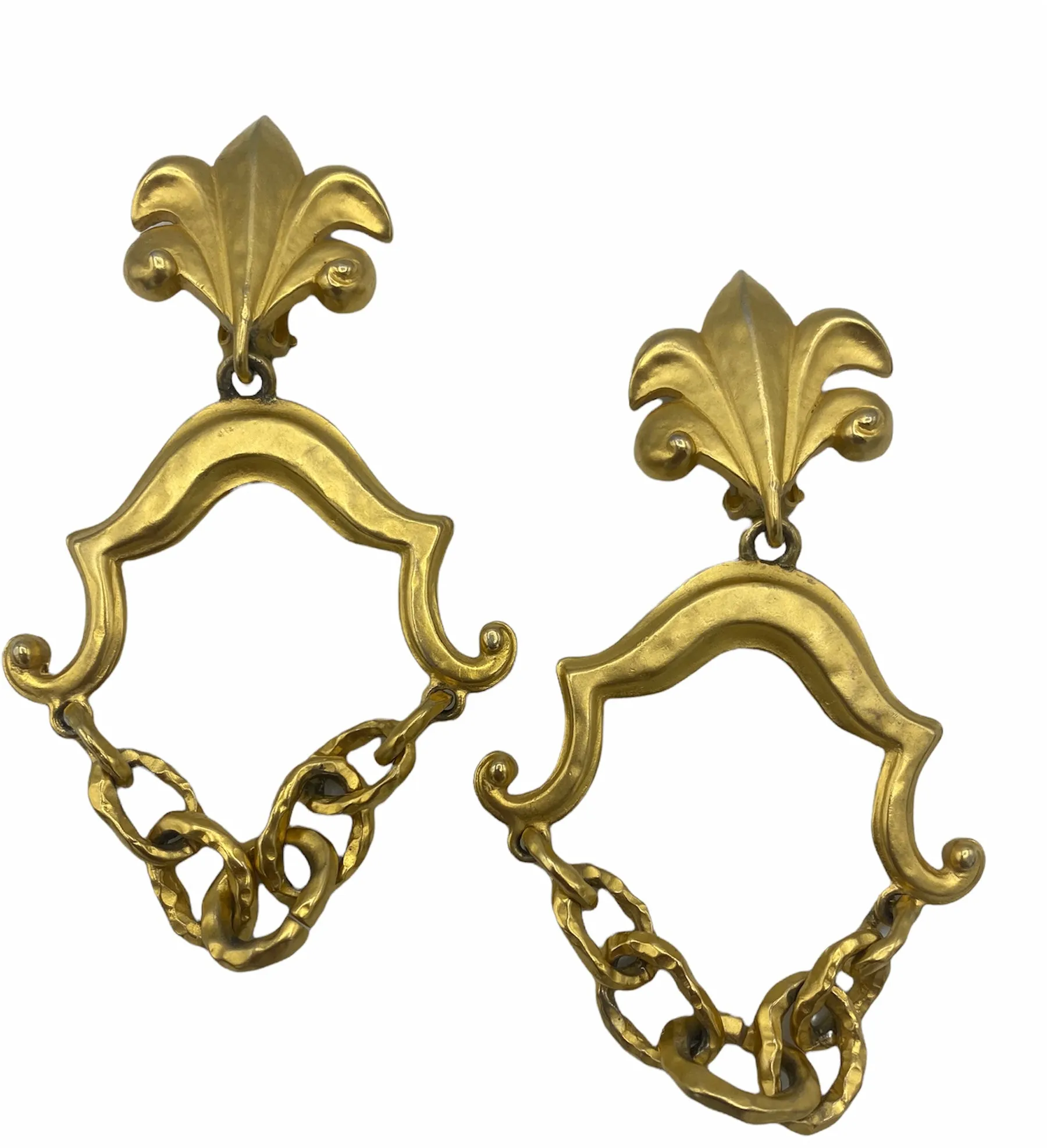 Karl Lagerfeld 90s Whimsical Baroque Style XL Earrings