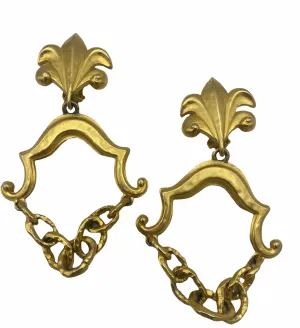 Karl Lagerfeld 90s Whimsical Baroque Style XL Earrings
