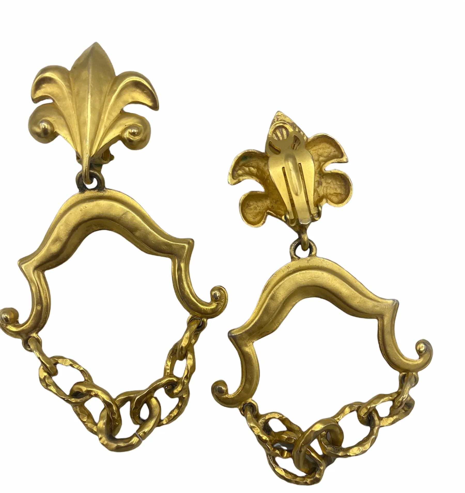 Karl Lagerfeld 90s Whimsical Baroque Style XL Earrings
