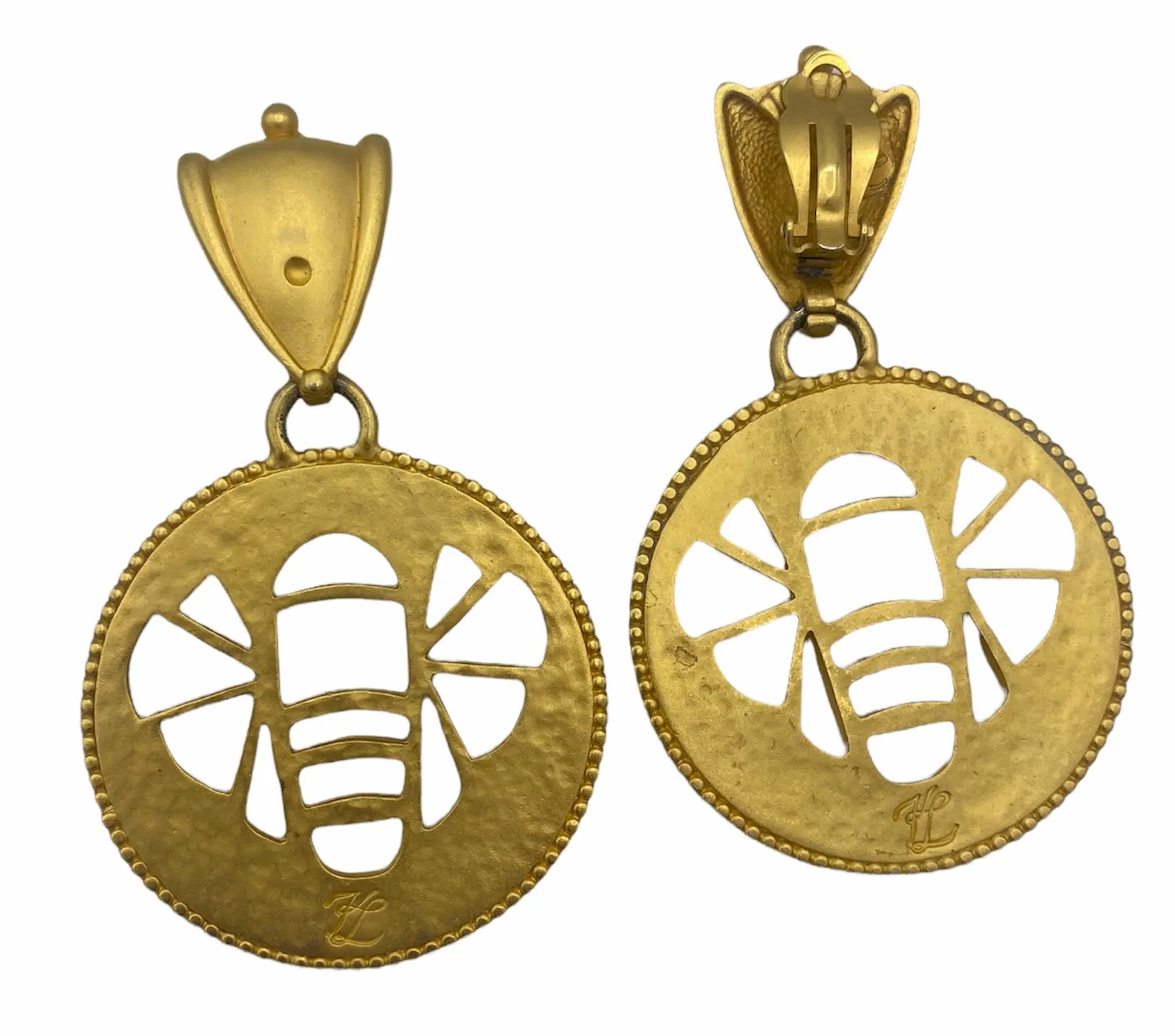 Karl Lagerfeld  Bee Stencil Clip On Earrings
