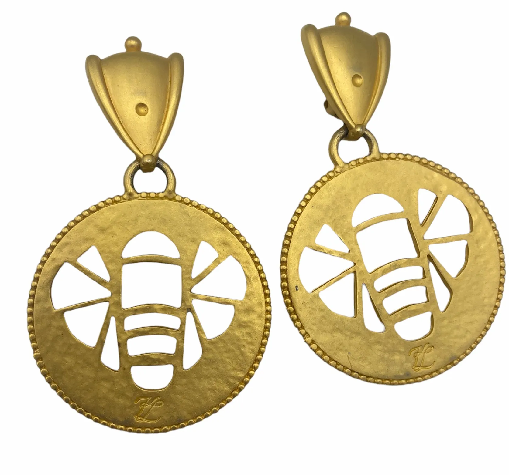 Karl Lagerfeld  Bee Stencil Clip On Earrings