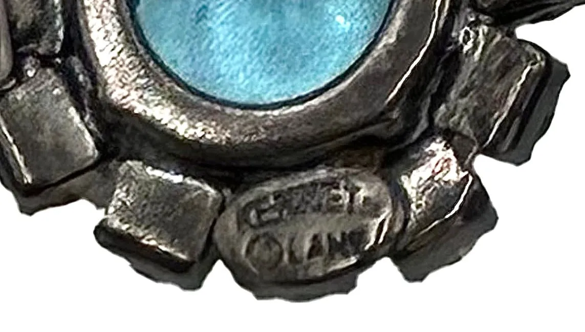 Kennth Jay Lane Rare Blue and Green Stone Collar