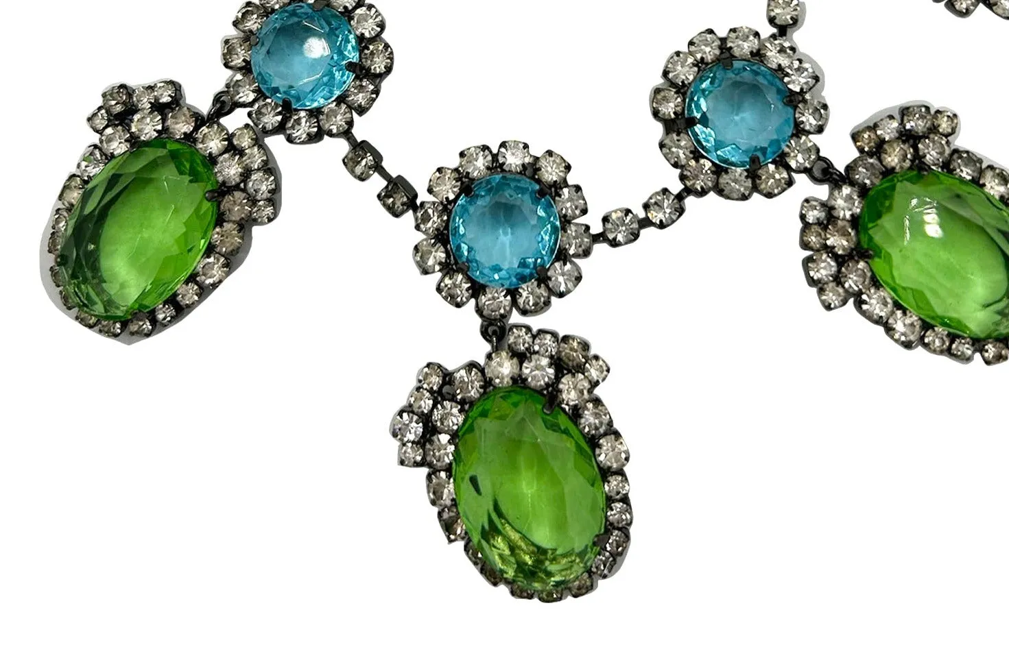 Kennth Jay Lane Rare Blue and Green Stone Collar