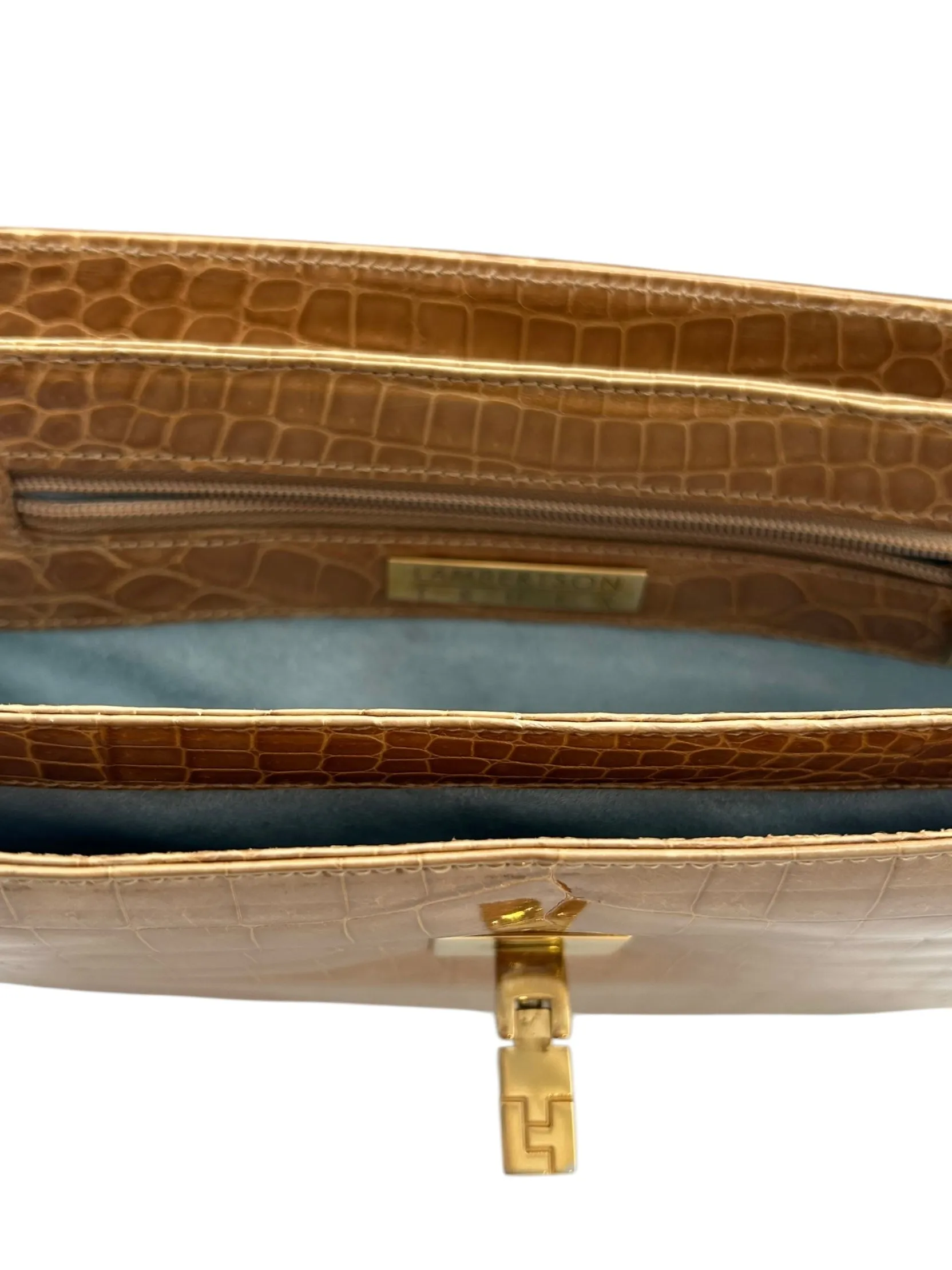Lambertson Truex Tan Baby Crocodile Handbag