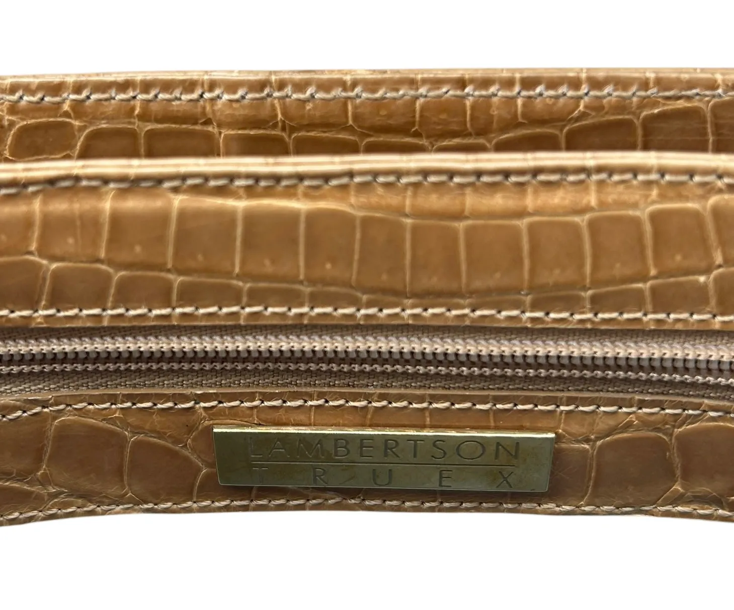 Lambertson Truex Tan Baby Crocodile Handbag