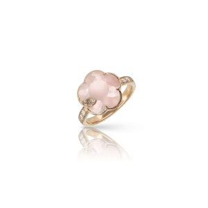 Pasquale Bruni Petit Joli Lunaire 18ct Rose Gold Pink Chalcedony Diamond Ring