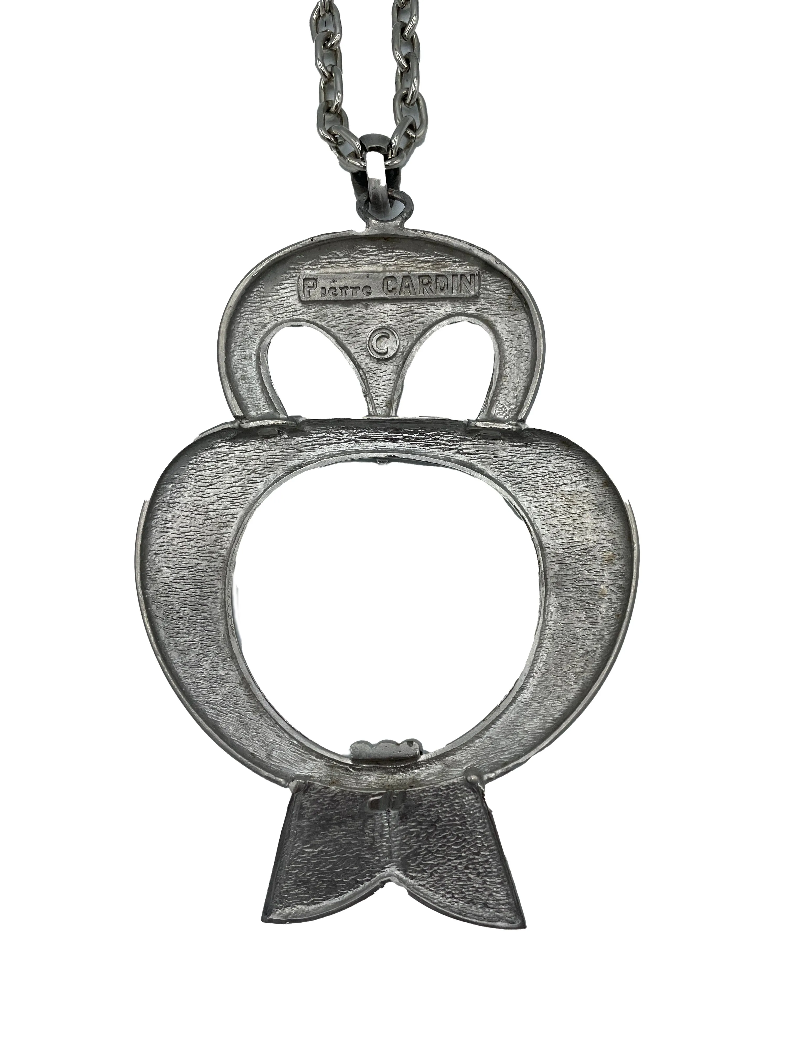 Pierre Cardin 1970's Pewter Owl Pendant Necklace