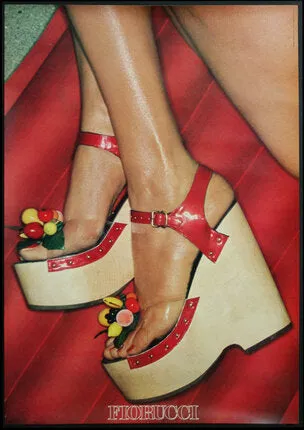 The Wonder Wedge Kimel 1970's Orange Wedge Platform Sandals