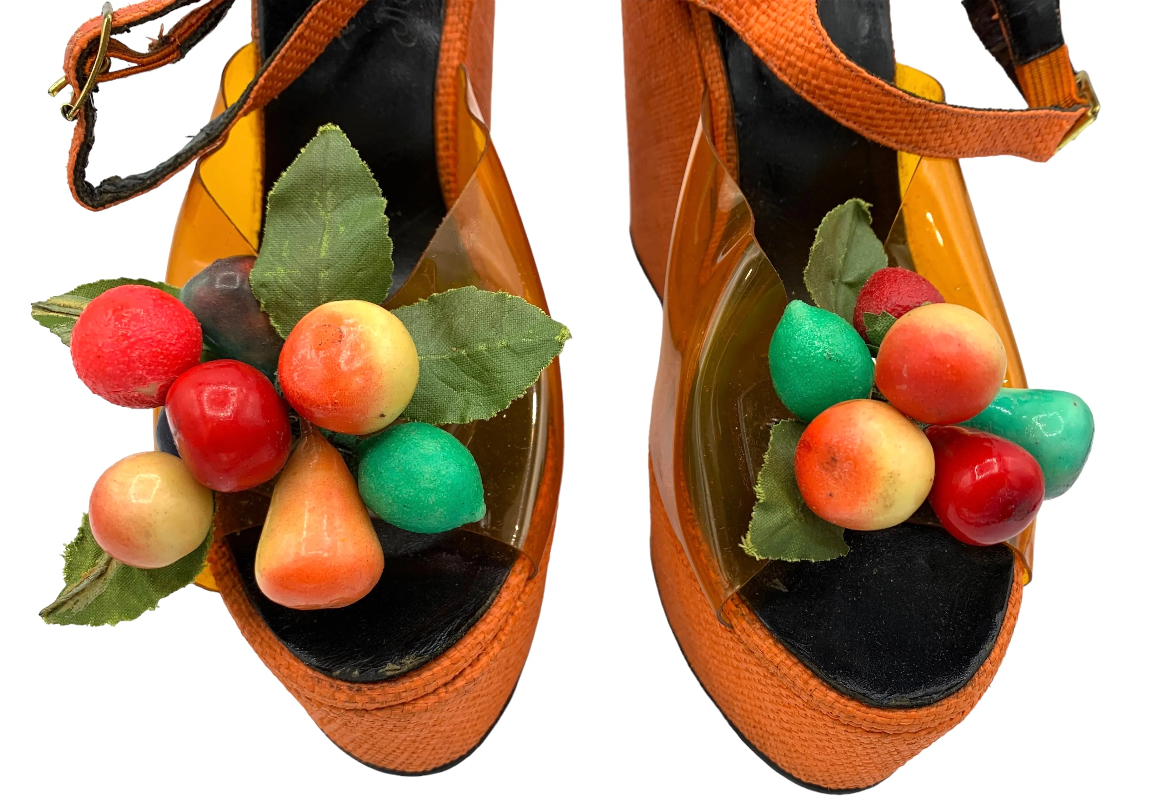 The Wonder Wedge Kimel 1970's Orange Wedge Platform Sandals