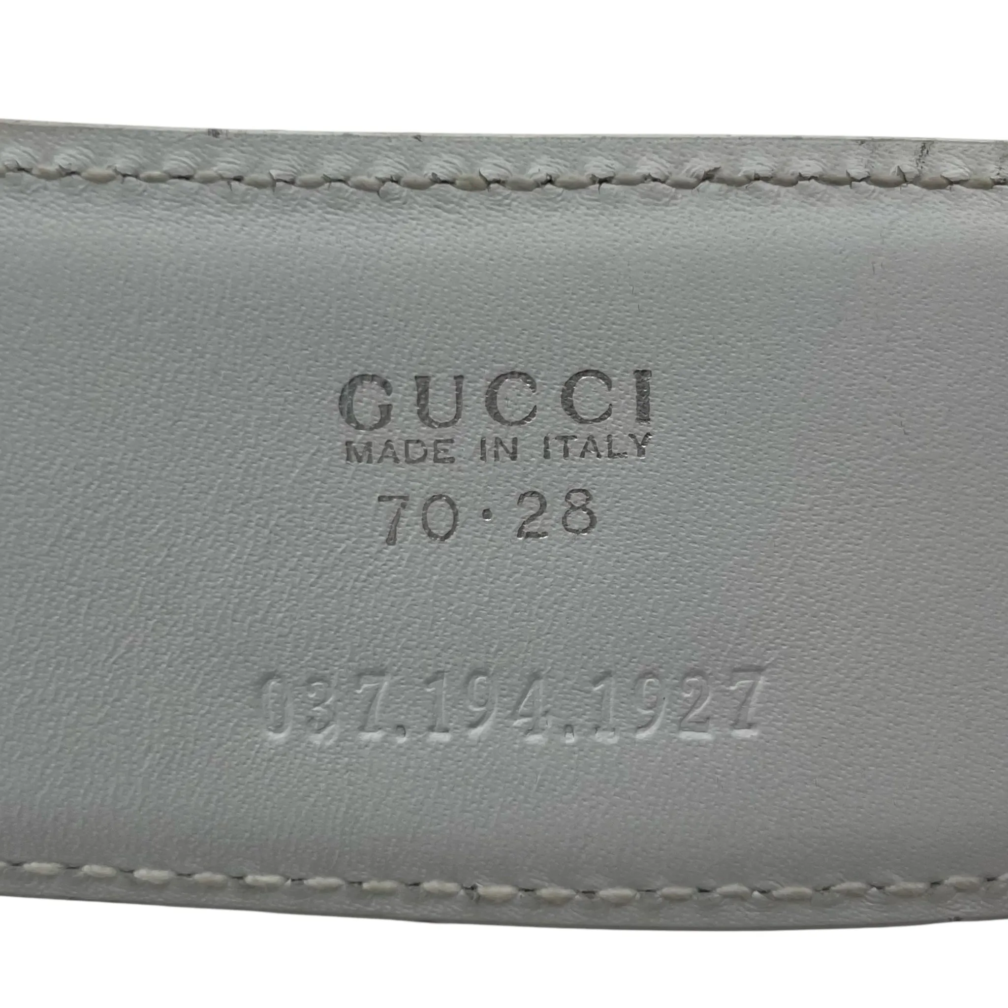 Tom Ford for Gucci F/W 1995 White Leather   Chrome Horse Bit Buckle Belt